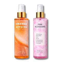 🌸🍊 Pink Blossoms & Orange Affairs – Pack of 2 Body Mists